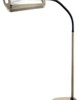Bronze Floor Magnifier Lamp With 8x10 Inch Shade 3x Magnification Built In LED Lighting Full Page View For Reading Crafting And Hobbies 57 Inch Tall