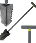 Heavy Duty 31 Inch T Handle Metal Detector Shovel with double serrated blade, aircraft grade steel, rust resistant for prospecting
