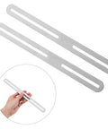 Stainless Steel Adjustable Corner Brace Dual Head With Movable Design Sliding Joining Plates for Shelf and Table Repair shown with hand