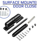 Black Door Closer For Gate And Outdoor Use Surface Mounted Spring Loaded Adjustable Closer components