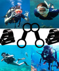8 Pack Dope Snorkel Keeper Clips Set For Snorkeling And Scuba Gear with silicone and plastic clips, divers underwater, easy clip system