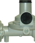 Fairview GR-948C compact two-stage propane regulator, gray metal body, side view