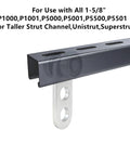 Two Wheel Silent Trolley Assembly With Deep Groove Ball Bearings For Strut Channel One And Five Eighths Inch Wide And Taller shown