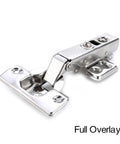 Stainless Steel Hydraulic Damper Cabinet Hinges With Soft Close Integrated Damper Core Standard Mounting full overlay view