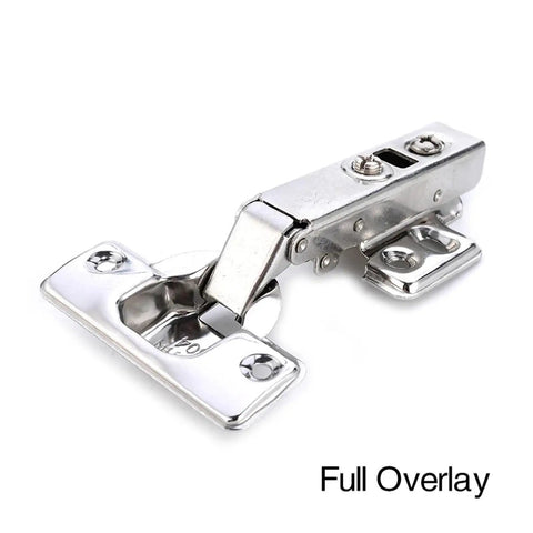 Stainless Steel Hydraulic Damper Cabinet Hinges With Soft Close Integrated Damper Core Standard Mounting full overlay view