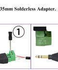 1/4 Inch TRS Audio Screw Terminal Block Adapter, 6.35mm Male to 3 Pin Female Bolt Screw Terminals, Solderless DIY Audio Connector setup