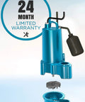Heavy Duty Submersible Sump Pump To Kick Basement Flooding To The Curb Three Quarter Horsepower with float switch and warranty