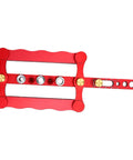 Adjustable Self Centering Doweling Jig Kit For Dead On Furniture Assembly And Heavy Duty DIY Woodworking Projects With Pro Shop Grade Clamp Drill Guide, red aluminum jig with bushings.
