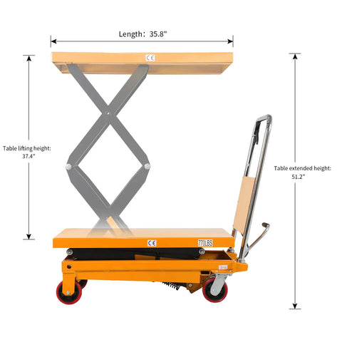 Heavy Duty Hydraulic Lift Table Cart With Double Scissor Mechanism And Broad Adjustable Forks For No Sweat Pallet Moving Simple Foot Pump Action And Quick Release Drop Control Engineered For Real World Jobs