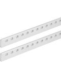 12 Hole L Type Aluminum Beam For Robotics, Pro Grade Built Tough And High Precision DIY Robot Building Components, 12x12x104mm, 2 Pack, precision drilled holes in two white aluminum beams