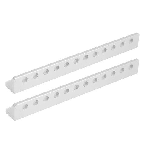12 Hole L Type Aluminum Beam For Robotics, Pro Grade Built Tough And High Precision DIY Robot Building Components, 12x12x104mm, 2 Pack, precision drilled holes in two white aluminum beams