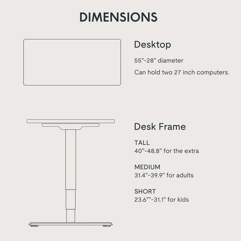 Spacious Flexispot Electric Standing Desk With Dual Motor Three Stage Lift And Memory Presets 55 By Twenty Eight Inches dimensions and height options.