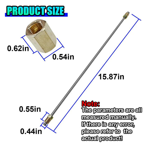 Three Piece Three Sixteenth Inch Brake Line Kit, Stainless Steel Tubing With Inverted Double Flares And Standard Tube Nut