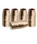 Beast Mode Gas Nozzle 5 Pack With 1/2 Inch Flush Tip For No Sweat Swaps To Miller Millermatic And Hobart MIG Welding Guns, copper alloy nozzles.