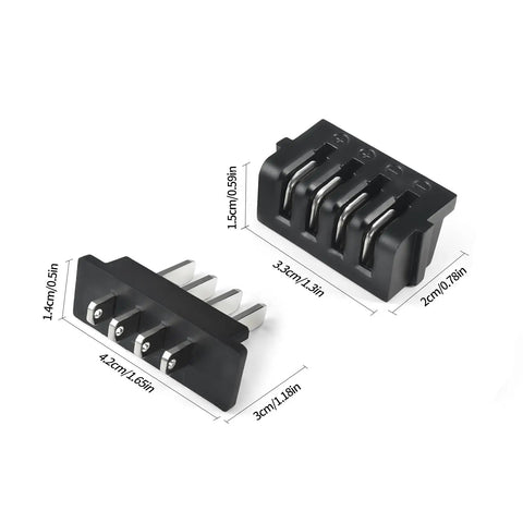 Ebike Battery Power Discharge Connector 4 Pins Male Or Female Plug For Hailong 1 2 Max Base Plate Mounted Parts Replacement Compatible With Hailong Battery Box And Ebike Pack