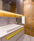 24 Inch Suction Cup Towel Bar No Drill For Smooth Surfaces Only Chrome Finish in modern bathroom setting
