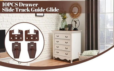 Center Mount Drawer Slide Rails With 20 Pack Heavy Duty Track Glides For Furniture Repair shown with slide track guide glides.
