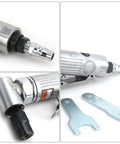 Professional Grade Rock Solid 90 Degree Pneumatic Die Grinder Kit with connectors and wrenches for metal wood fabrication