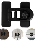 4 Pack Babyproof Cabinet Locks With One Click Operation for cabinets and refrigerators, black plastic latch detail view
