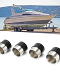 Stainless Steel Boat Trailer Hub Bearing Kit For 4 And 5 Bolt Hubs with boat on trailer in background