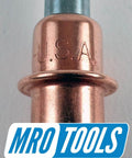 Close-up of copper fastener with 'USA' engraved, part of 50 Count One Eighth Inch Cleco Sheet Metal Fasteners With Pliers And Carry Bag For Auto Body Repair, Copper Finish, Made In USA, Temporary Fasteners For Quick Hold Downs And Fab Projects.