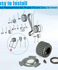 Timing Belt Kit With Crankshaft Sprocket Gear Pulley Sensor Blade Plate And Spacer Ready To Go Direct Fit For Mitsubishi Montero Sport 3.0L 3.5L V6 MD184894 MD184901 MD309036 MD008959 illustrated installation guide