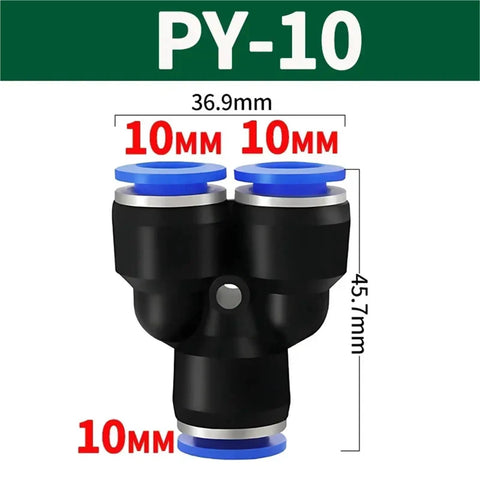 Push To Connect Fittings Kit For Hoses 20 100 500 Pieces Y And W Shaped Air Water And Oil Quick Connectors Set With PY 10 Code