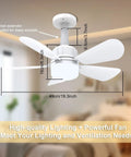 Easy Peasy 19 Inch Screw In Ceiling Fan Light Kit With Remote Control Dimmable Led Bulb And Sleek Five Blade Design shown from below