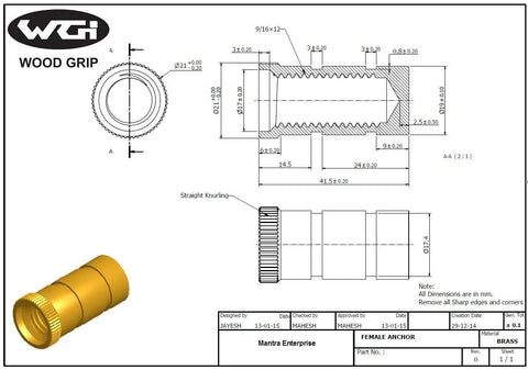 Technical drawing and image of brass anchor from Brass Pool Cover Anchors 10 Pack For Concrete Inground Pools Universal Fit All Weather Rust Resistant Easy Install Closing Kit For Seasonal Safety And Year Round Pool Protection.