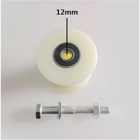 Heavy Duty 50mm Groove Width Round Tube U Shaped Pulley With Base Bearing Roller Bracket Movable Cable Guide Wheel For Smooth Track Wheel Action And Stable Load Bearing, 12mm wheel