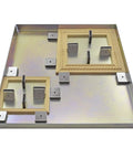 Magnetic Gluing Jig For Precise Glue Ups Ten And A Quarter Inch Square Black Woodworking Jig with frames placed on jig