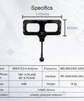 Three In One Passive Directional Antenna 5dBi For 2.4GHz 915MHz 868MHz RC Transmitters FPV Drones Remote Controllers And RF Modules SMA Male Connector with specifications