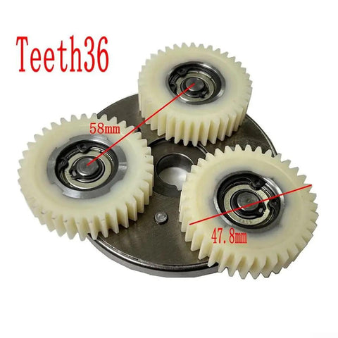 36T Nylon Gear For Bafang G062 Hub Motor, 58mm and 47.8mm nylon gear dimensions, plastic rear hub replacement for 48V fat tire eBike.