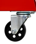 Close-up of a caster wheel on the Beefy Heavy Duty Engine Stand 2000 Lb Capacity With 360 Degree Rotating Head Folding Cast Iron Motor Hoist Trolley