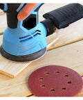 Grab These 100PCS 5 Inch Sanding Discs With 8-Hole Hook And Loop Fastener For Smooth Finish, 60 To 1500 Grit Set in use with orbital sander.