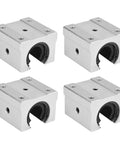 4 Pack Aluminum Slide Block For 12mm SBR12 Linear Motion Guide Rail Bearing Block Kit For CNC Machines, Routers, Mills, And DIY Projects