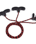 Crossbow Cocking Rope Tool With Double Handle Puller For Easy, Even Cocking, Red And Black String, 50 Percent Lower Draw Weight, Friction Reducing Hooks