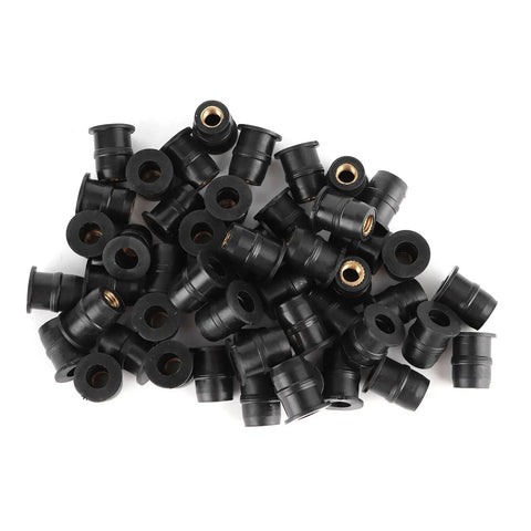 M5 Rubber Sealing Nuts For Windscreen Fairing Fasteners Crush Vibration And Deliver A Smoother Ride Universal Fit for Motorcycles and ATVs, black rubber