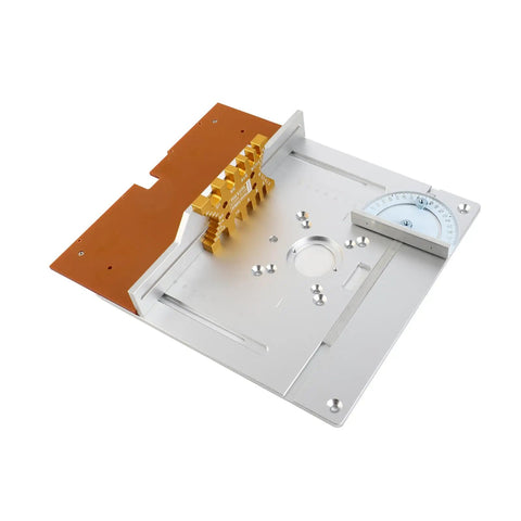 Heavy Duty Aluminum Router Table Insert Plate Set For Woodworking Benches Durable Milling Flip Board Trimming Tool engraving showing precise measurements.