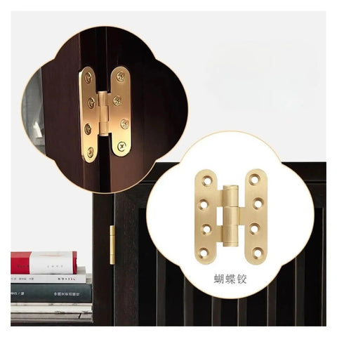 Solid Brass Furniture Hinge Set Of 4 For Wardrobe Drawer Cabinet And Wooden Doors Universal Fit Easy Mounting Durable Hardware