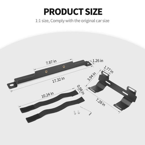 Under Front Seat Fire Extinguisher Bracket Mount For Toyota 4Runner 2010-2025 dimensions and components display.