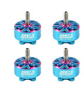 Outrunner Brushless Motor 2207 1860KV and 2207.5 1960KV for 6S LiPo, four blue motors with 5mm shaft and aluminum housing.
