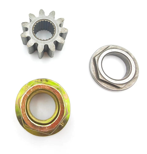 Steering Shaft Pinion Gear Bushing And Spindle Blade Lock Nut To Squash Shimmy On RZT Zero Turn Mower OEM Replacement parts.