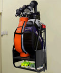 Wall Mount Golf Bag Organizer For Garage Fits Two Bags With Secure Straps Extra Large Golf Storage Rack With Open Shelf