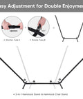 2 In 1 Hammock Chair With Stand For Relaxation Heavy Duty 475 Lbs Capacity Convertible Set adjustment diagram