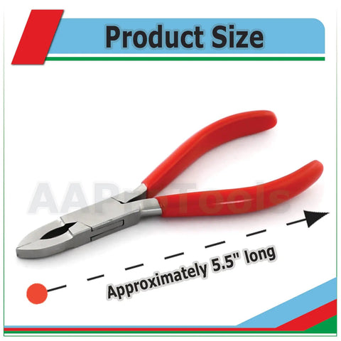 Set Of 2 Ring Opening And Ring Closing Pliers For Body Piercing Captive Bead Tools Stainless Steel With Red Dip Finish Durable And Easy Grip Ideal For Piercing Jewelry Making And Maintenance, showing plier size of 5.5 inches.