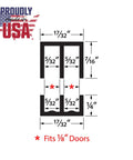 One Eighth Inch Panel Sliding Door Track Kit 36 Inch Black Plastic Upper And Lower Set For One Eighth Inch Thick Glass Or Wood Panels With Smooth Quiet Operation Perfect For Showcases Cabinets Bookcases Reptile Tanks And More USA Made diagram showing dimensions