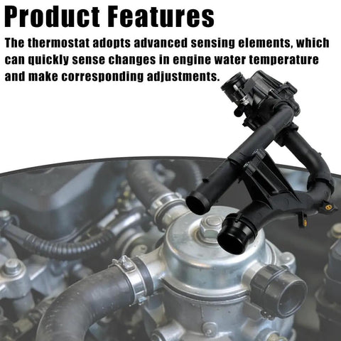 Boss Level Heavy Duty Water Pump With Integrated Thermostat Kit for 2015 Through 2022 Mercedes engine components showing thermostat design features.
