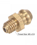 Close-up of Brass Straight Grease Fitting M5 X 0.8mm Thread Hydraulic Fittings Set, showing thread and hex design.