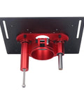 Heavy Duty Router Table Insert Plate With Manual Crank Lift Kit For Woodworking Benches, red metal design, precise adjustment features.
